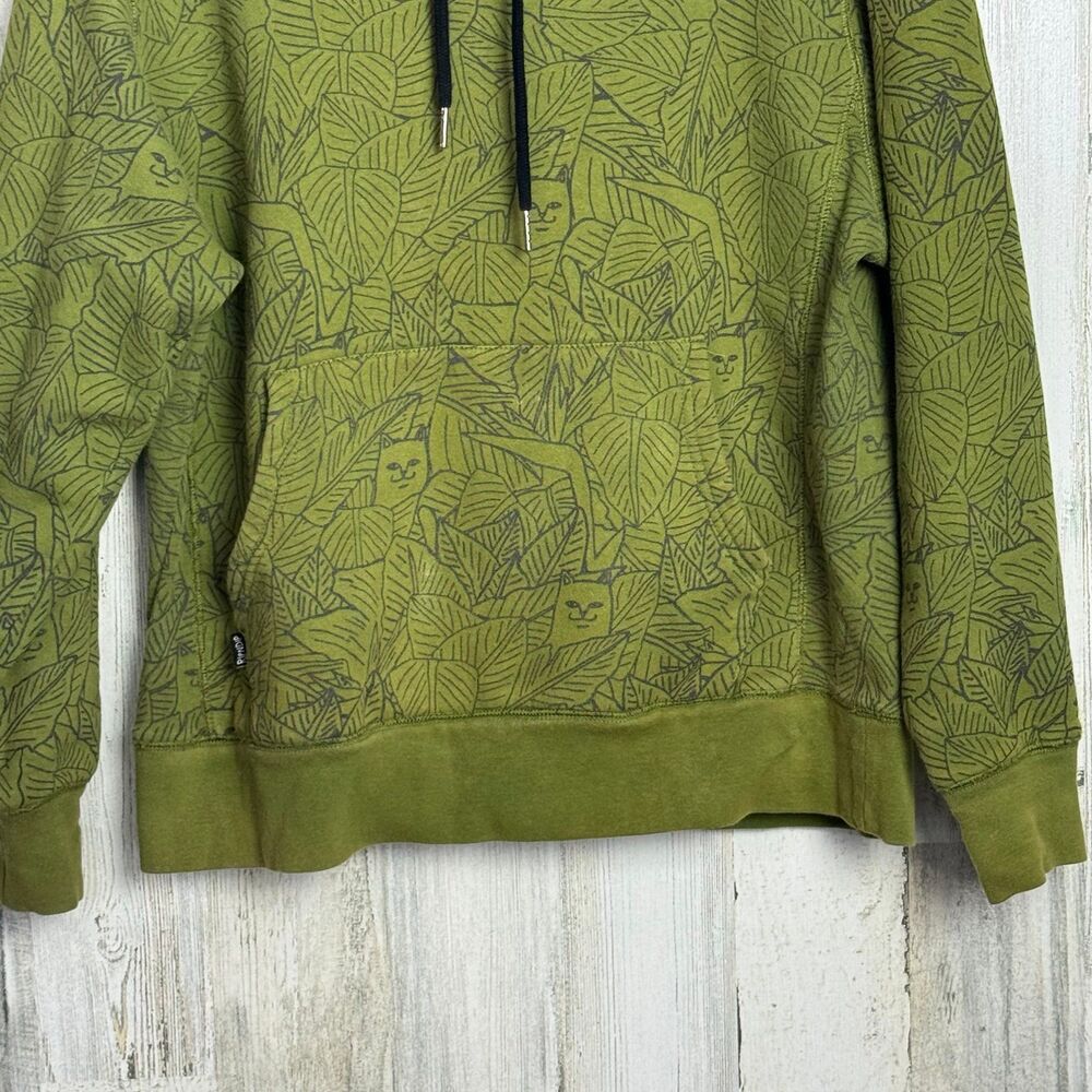RIPNDIP Hoodie Cat Leaf Graphic Print Sweatshirt Mens small - Picture 7 of 10